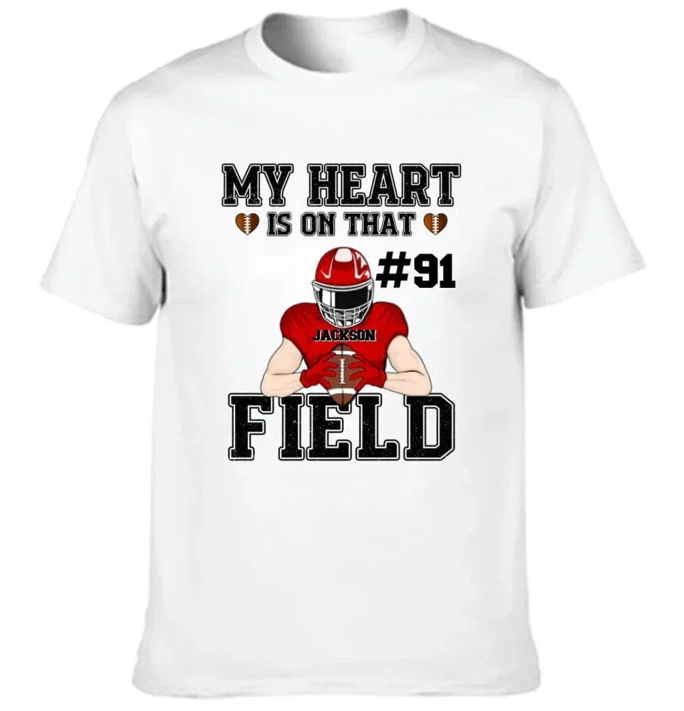 My Heart Is On That Field - Personalised Football Game Day T-Shirt - A Gift for Players,Family,Friend - Joliny