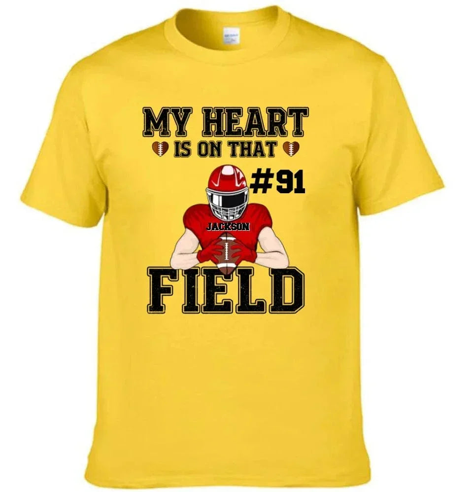 My Heart Is On That Field - Personalised Football Game Day T-Shirt - A Gift for Players,Family,Friend - Joliny