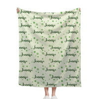 Name Custom Personalized Clover Lucky Baby Blanket St. Patrick's Day Baby Shower Gift for Baby - Joliny