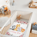 Name Customized Baby Blanket Girl Boy Flower Animal Pattern Baby Plush Blanket New Baby New Mom Gift - Joliny
