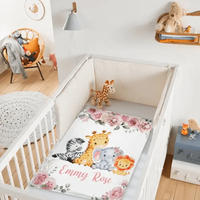Name Customized Baby Blanket Girl Boy Flower Animal Pattern Baby Plush Blanket New Baby New Mom Gift - Joliny