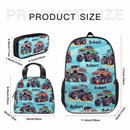 Name Customized Big Gear Wheels Truck Backpack, Kids School Season Gift - Joliny