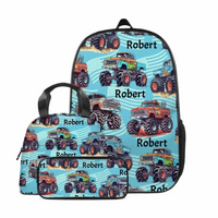 Name Customized Big Gear Wheels Truck Backpack, Kids School Season Gift - Joliny