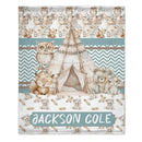 Name Customized Blanket Owl Bear Rabbit Fox Blanket - Joliny