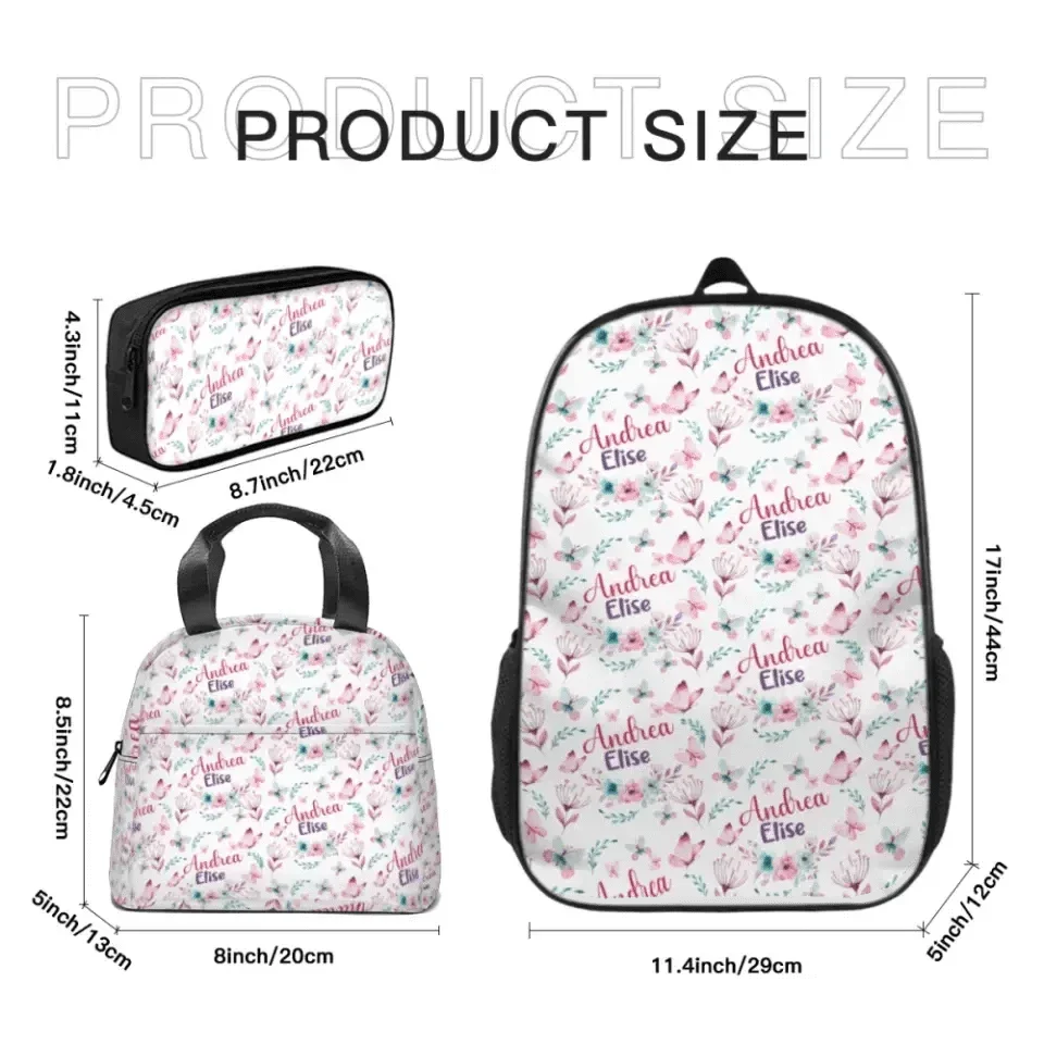 Name Customized Butterfly Themed Backpack, Graduation Season Gift - Joliny