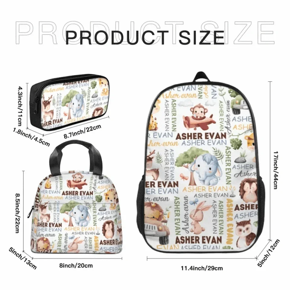 Name Customized Children's Elephant Hair Pattern Backpack, Opening Season Children's Gift - Joliny