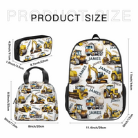 Name Customized Construction Truck Backpack, Opening Season Gift - Joliny