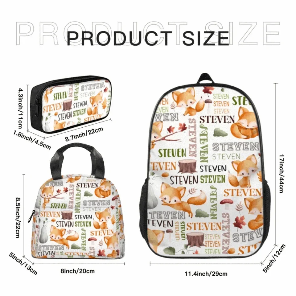 Name Customized Fox Kids Backpack, Opening Season Gift - Joliny