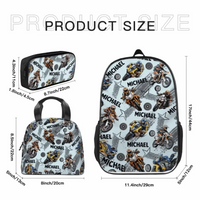 Name Customized Kids Backpacks Motocross Motorcycle Themed Backpacks - Joliny