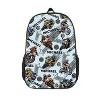 Name Customized Kids Backpacks Motocross Motorcycle Themed Backpacks - Joliny