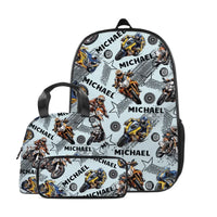 Name Customized Kids Backpacks Motocross Motorcycle Themed Backpacks - Joliny