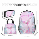 Name Customized Pink Mermaid Schoolbag Gift for Girls for the School Season - Joliny