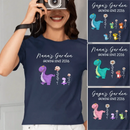 Nana's Garden T-shirt - Customized Name Dinosaur Month Flowers - Joliny