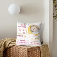 Newborn Baby Birth Announcement Gift Pillow Pillow Pillow Case - Joliny