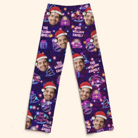 Customized Photo Funny Pajama - Personalized Photo and Family Name Neon Style Pajamas - Fun Gifts For Husband,Wife,Family - Joliny