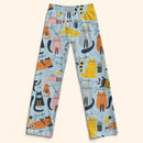 Cat Pattern Customized Pajama Set - Personalized Name Cartoon Comfort Pajamas - A Gift For Yourself,Friend,Family,Cat Lovers - Joliny