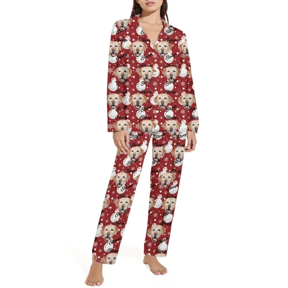 Christmas multi-coloured costumes for custom pet photos - Personalised Pet Photo And Name Pajama Set - A Gift For Pet Lovers,Pet Owners - Joliny