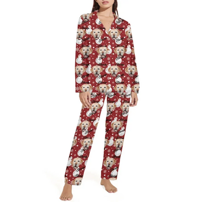 Christmas multi-coloured costumes for custom pet photos - Personalised Pet Photo And Name Pajama Set - A Gift For Pet Lovers,Pet Owners - Joliny
