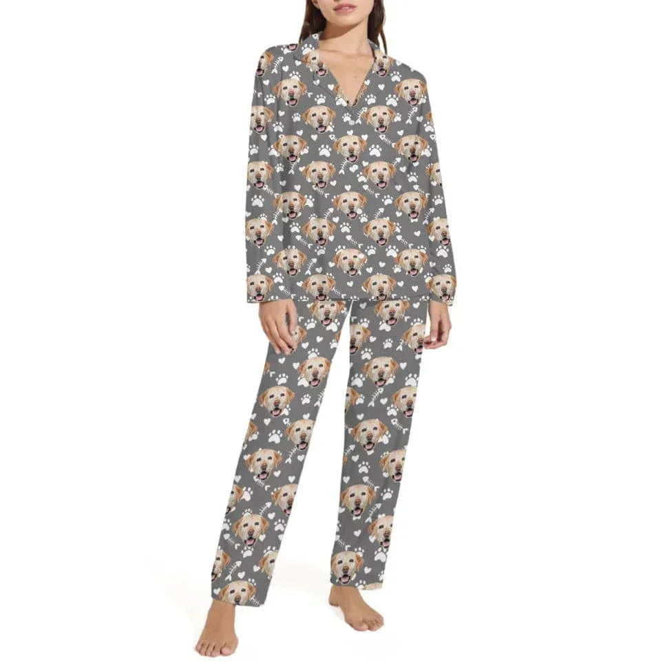 Cat and Dog Photo Customised Clothing - Personalised Pet Photo Pajama Set - A Gift For Pet Lovers,Pet Owners