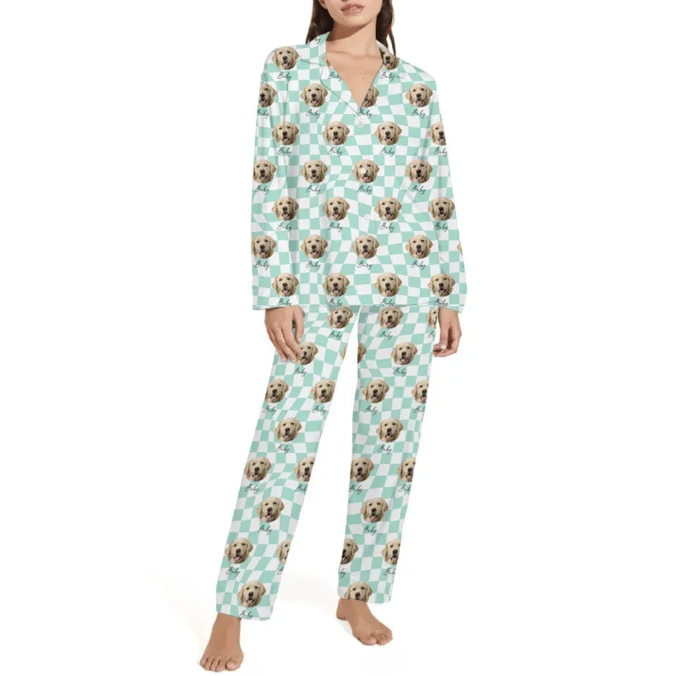 Photo Customised Clothing - Personalised Pet Photo And Name Pajama Set - A Gift For Pet Lovers,Pet Owners