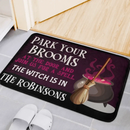 Park Your Brooms at the Door - Personalized Decorative Doormat, Halloween Gift - Joliny