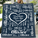 Personalised Grandkid Names Blanket Super Soft Flannel Grandkids Make Life Grand Grandparent Christmas Thanksgiving Day Gift for Grandparent - Joliny