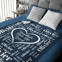 Personalised Grandkid Names Blanket Super Soft Flannel Grandkids Make Life Grand Grandparent Christmas Thanksgiving Day Gift for Grandparent - Joliny