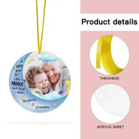 Personalized Acrylic Ornament - Gift For Grandchild Family Love You To The Moon And Back - Joliny