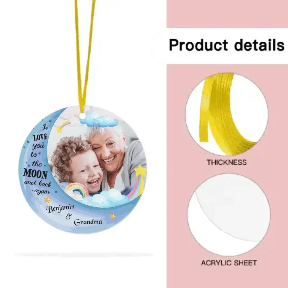 Personalized Acrylic Ornament - Gift For Grandchild Family Love You To The Moon And Back - Joliny