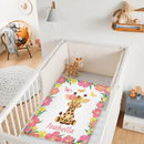 Personalized Adorable Deer Flower Edge Baby Blanket With Name - Joliny