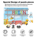 Personalized Animals City Car Jigsaw Puzzle for Toddler Kids 35PCS/70PCS - Joliny