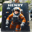 Personalized Astronaut Blanket With Photo, A Planet-Themed Gift For Outer Space Enthusiasts! - Joliny