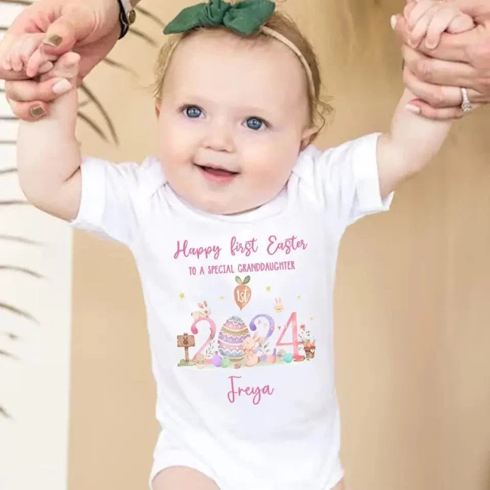 Personalized Baby Onesie - First Easter For Baby Boy/Girl - Joliny