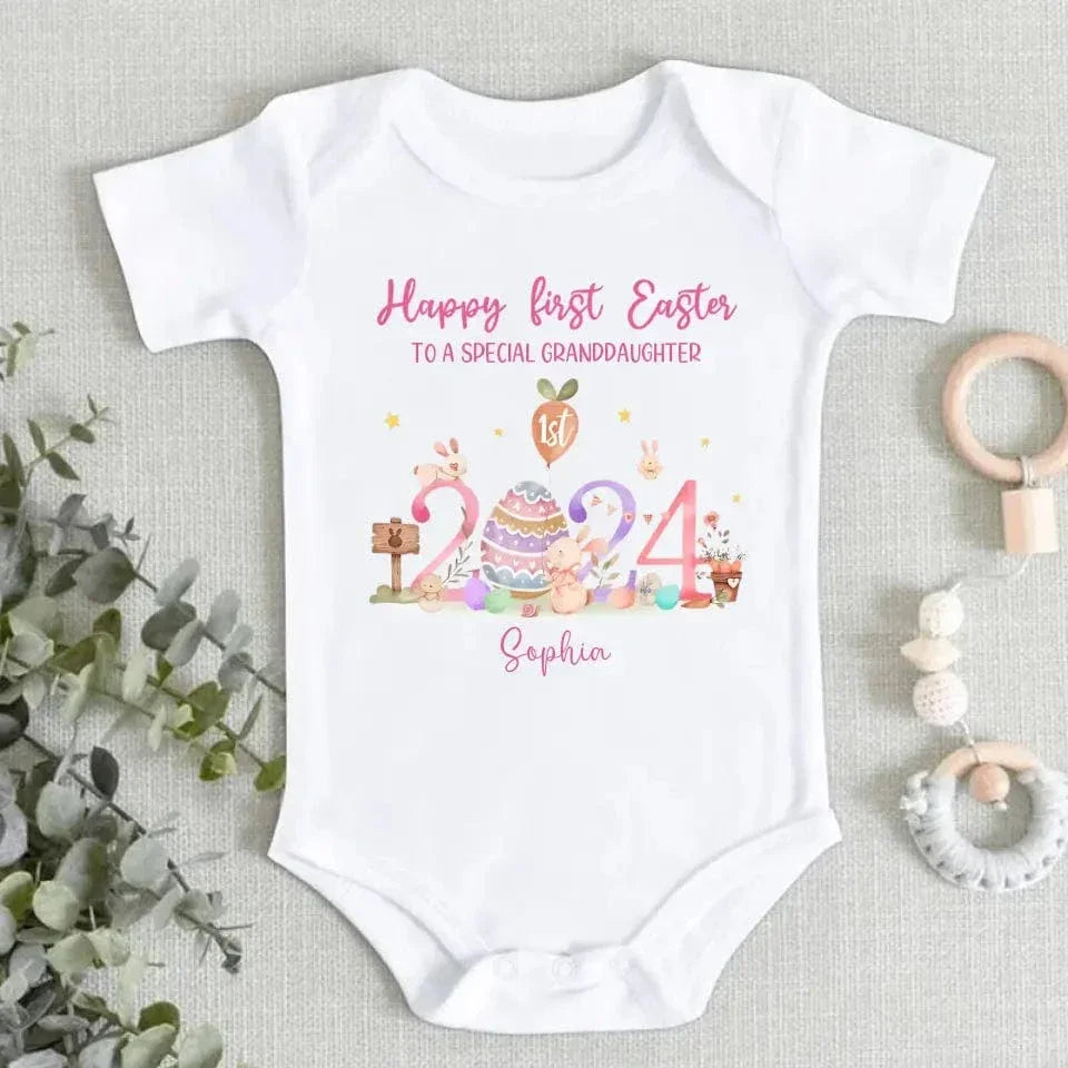 Personalized Baby Onesie - First Easter For Baby Boy/Girl - Joliny