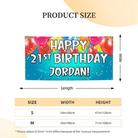 Personalized Balloon Ribbon Birthday Banners - Birthday Decoration Hanging Banner - Joliny