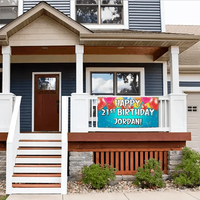 Personalized Balloon Ribbon Birthday Banners - Birthday Decoration Hanging Banner - Joliny