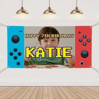 Personalized Birthday Banner Video Game Console Children Kids Party Birthday Decoration - Joliny