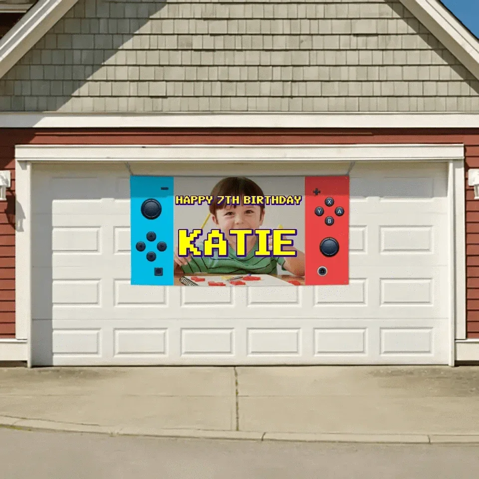 Personalized Birthday Banner Video Game Console Children Kids Party Birthday Decoration - Joliny