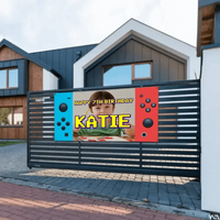 Personalized Birthday Banner Video Game Console Children Kids Party Birthday Decoration - Joliny
