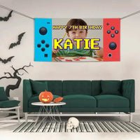 Personalized Birthday Banner Video Game Console Children Kids Party Birthday Decoration - Joliny