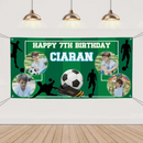 Personalized Birthday Photo Banner, Outdoor Football Lover Decoration - Joliny