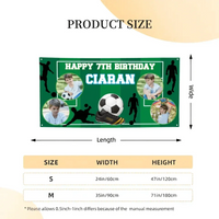 Personalized Birthday Photo Banner, Outdoor Football Lover Decoration - Joliny