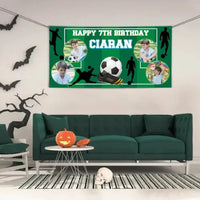 Personalized Birthday Photo Banner, Outdoor Football Lover Decoration - Joliny