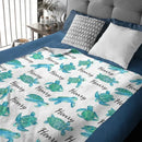 Personalized Blanket with Turtle, Custom Baby Name Blanket for Girl Boy - Joliny