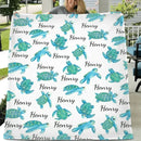 Personalized Blanket with Turtle, Custom Baby Name Blanket for Girl Boy - Joliny