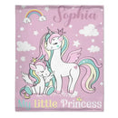 Personalized Blanket with Unicorn Pattern for Kids - My Little Princess - Joliny
