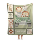 Personalized Boys Name Blanket - Lion Tiger Animals Bedroom Decor, The World Is Yours to Explore - Joliny