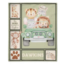 Personalized Boys Name Blanket - Lion Tiger Animals Bedroom Decor, The World Is Yours to Explore - Joliny