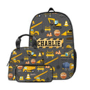Personalized Builder Backpacks, Start of School Gifts for Boys, Custom Truck Name Backpacks - Joliny