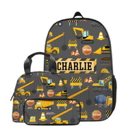 Personalized Builder Backpacks, Start of School Gifts for Boys, Custom Truck Name Backpacks - Joliny